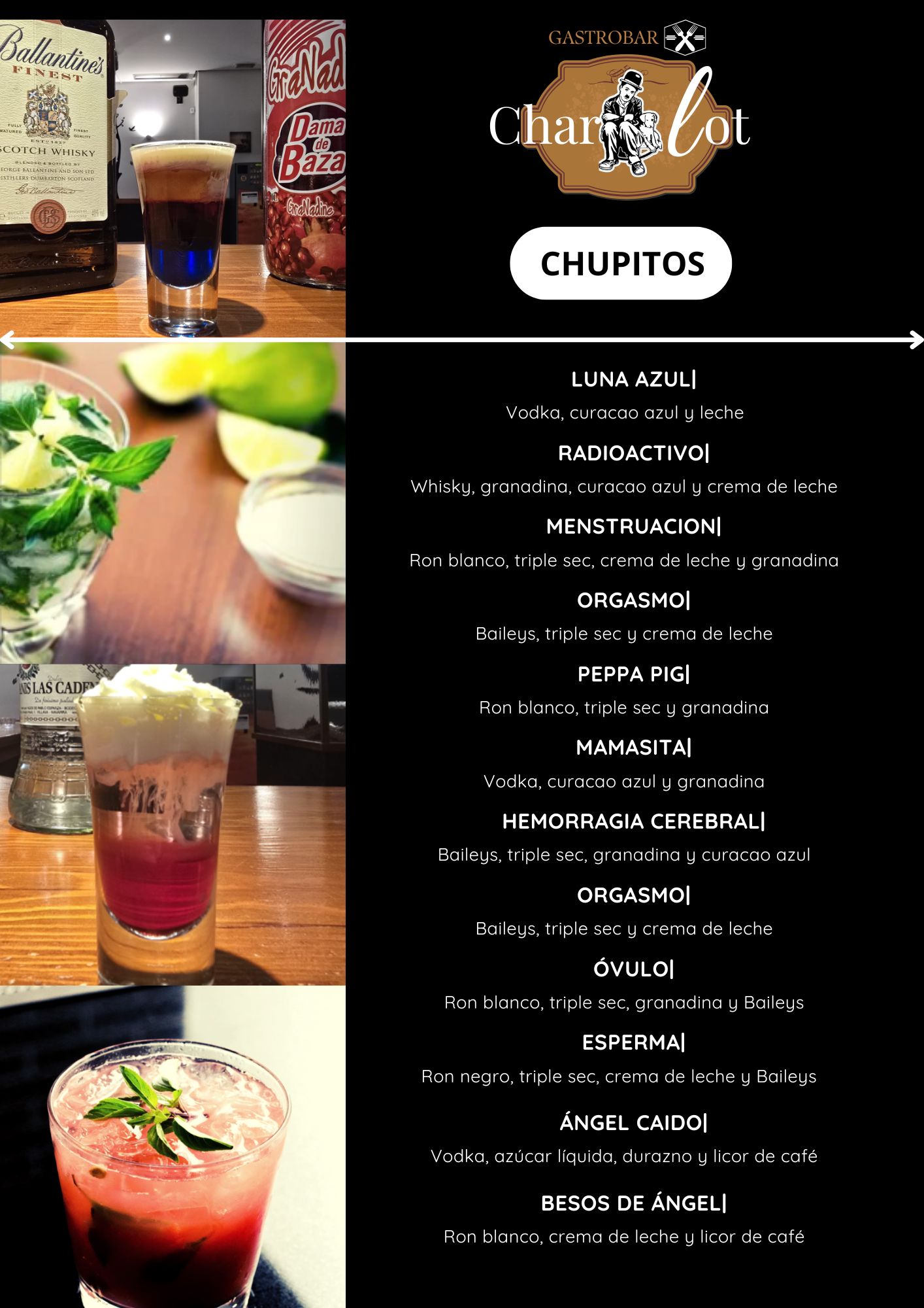Carta de Chupitos 1